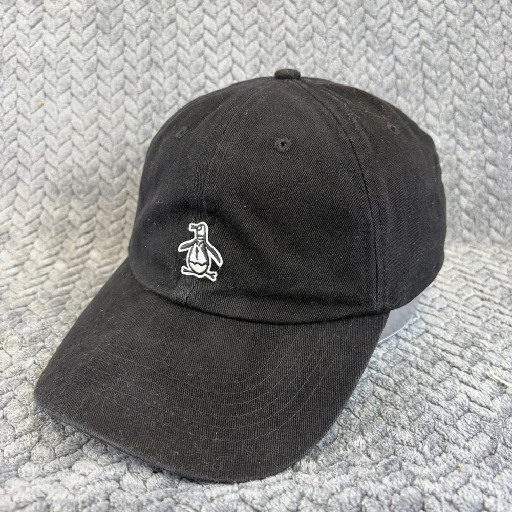 Original Penguin Mens Black Cotton Baseball Cap Dad Hat Embroidered Logo OSFM